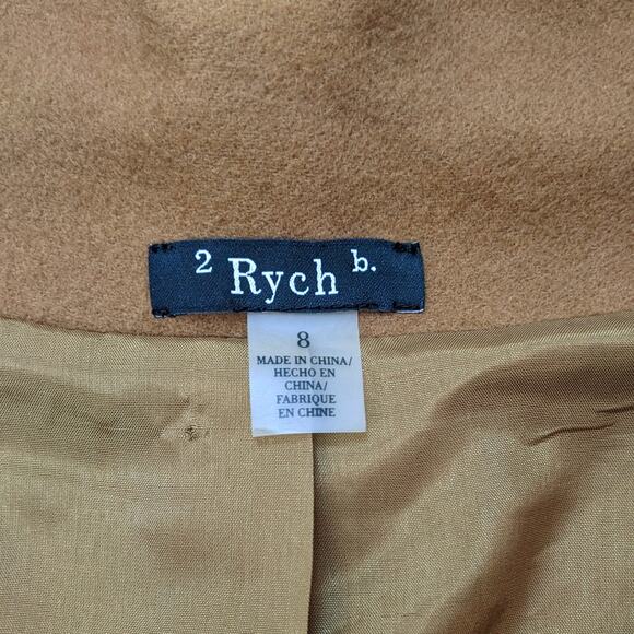 2B Rych Wool Fall Quiet Luxury Caramel Brown Jacket 8 M - Picture 6 of 6